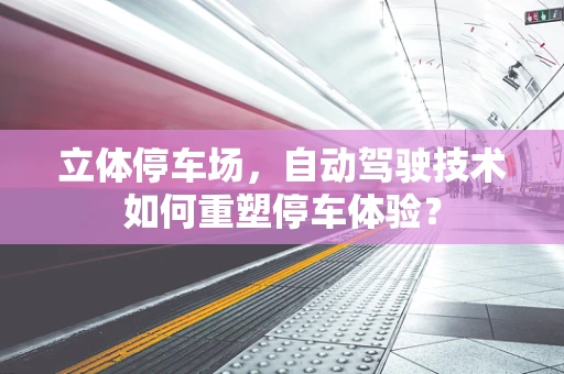 立体停车场，自动驾驶技术如何重塑停车体验？