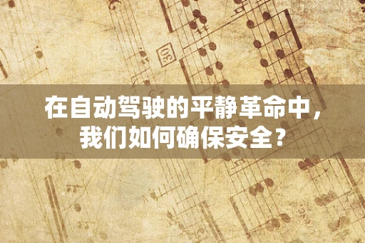 在自动驾驶的平静革命中，我们如何确保安全？