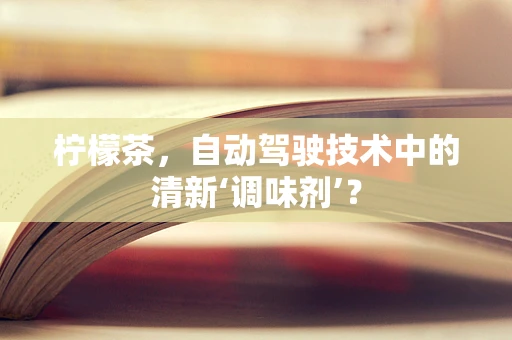 柠檬茶，自动驾驶技术中的清新‘调味剂’？