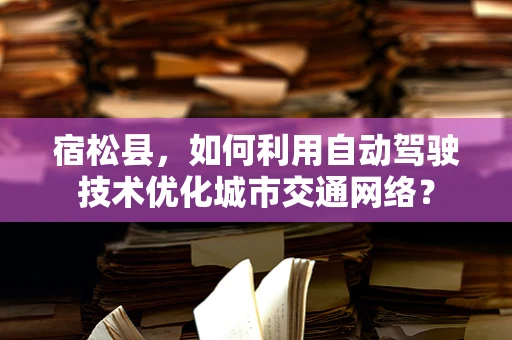 宿松县，如何利用自动驾驶技术优化城市交通网络？