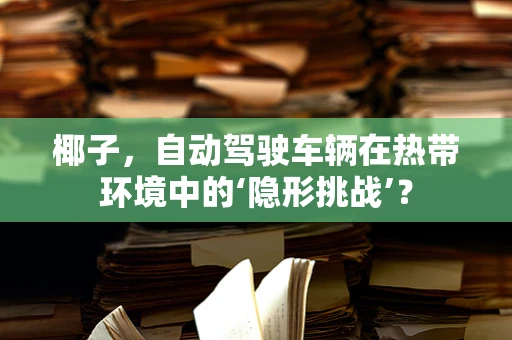 椰子，自动驾驶车辆在热带环境中的‘隐形挑战’？