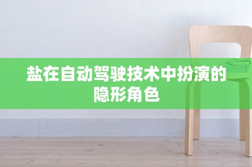 盐在自动驾驶技术中扮演的隐形角色