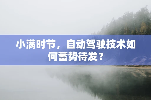 小满时节，自动驾驶技术如何蓄势待发？