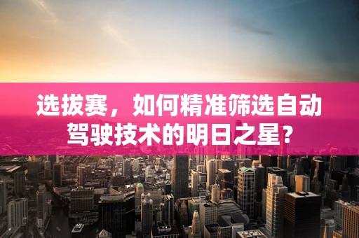 选拔赛，如何精准筛选自动驾驶技术的明日之星？