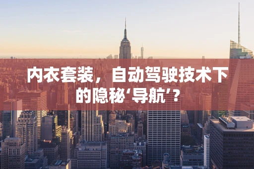 内衣套装，自动驾驶技术下的隐秘‘导航’？