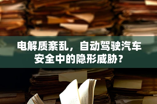 电解质紊乱，自动驾驶汽车安全中的隐形威胁？