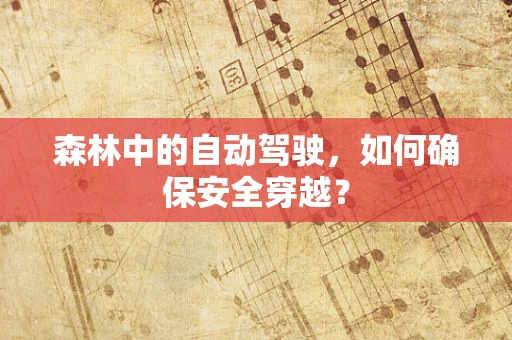 森林中的自动驾驶，如何确保安全穿越？
