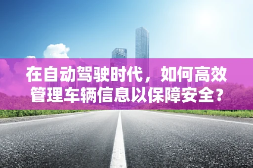 在自动驾驶时代，如何高效管理车辆信息以保障安全？