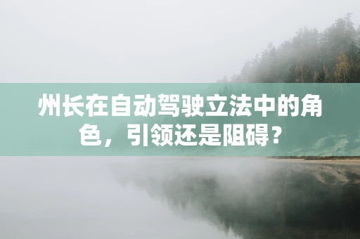 州长在自动驾驶立法中的角色，引领还是阻碍？