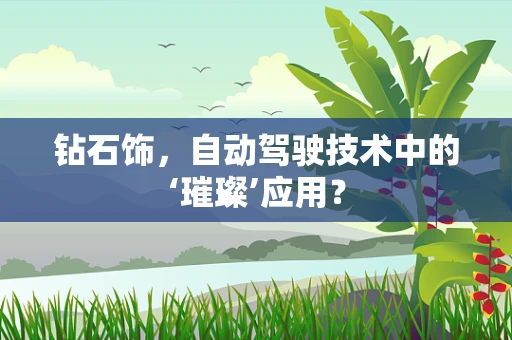 钻石饰，自动驾驶技术中的‘璀璨’应用？