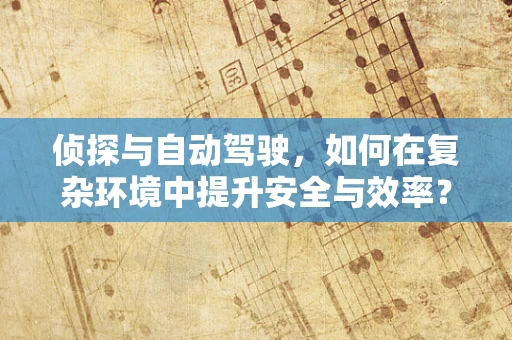 侦探与自动驾驶，如何在复杂环境中提升安全与效率？