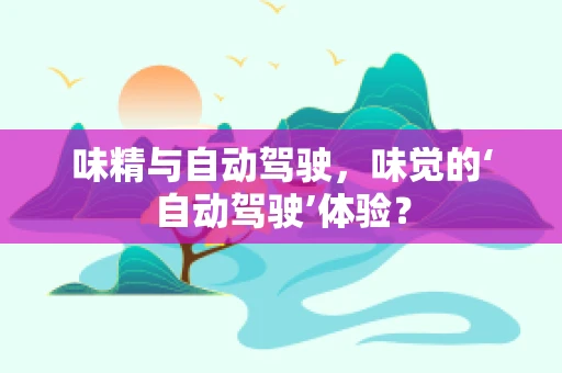 味精与自动驾驶，味觉的‘自动驾驶’体验？