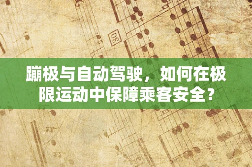 蹦极与自动驾驶，如何在极限运动中保障乘客安全？