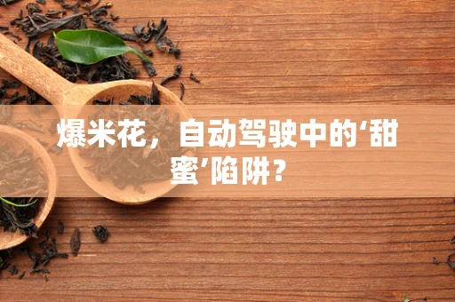 爆米花，自动驾驶中的‘甜蜜’陷阱？