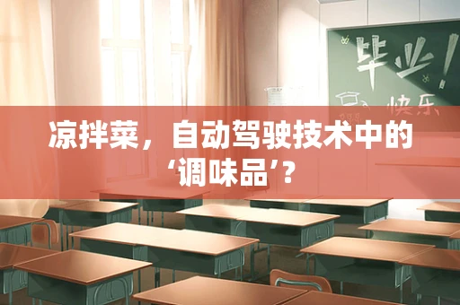 凉拌菜，自动驾驶技术中的‘调味品’？