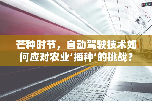 芒种时节，自动驾驶技术如何应对农业‘播种’的挑战？