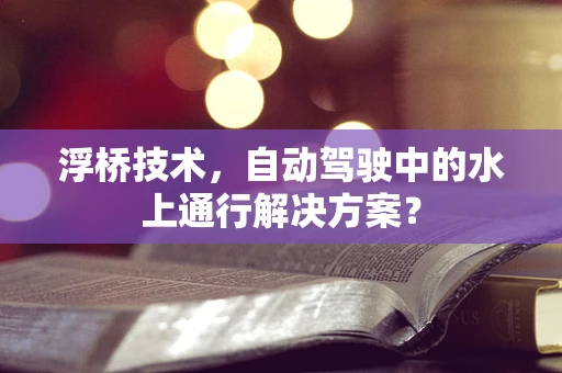 浮桥技术，自动驾驶中的水上通行解决方案？