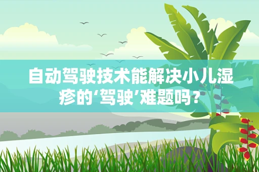 自动驾驶技术能解决小儿湿疹的‘驾驶’难题吗？