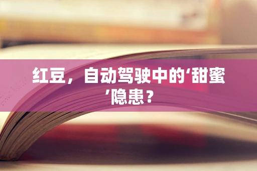 红豆，自动驾驶中的‘甜蜜’隐患？
