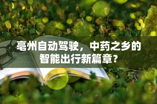 亳州自动驾驶，中药之乡的智能出行新篇章？