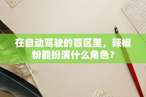 在自动驾驶的盲区里，辣椒粉能扮演什么角色？