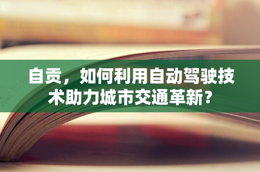 自贡，如何利用自动驾驶技术助力城市交通革新？
