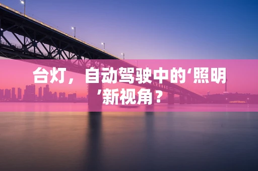 台灯，自动驾驶中的‘照明’新视角？
