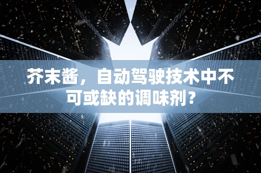 芥末酱，自动驾驶技术中不可或缺的调味剂？