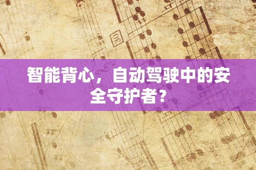 智能背心，自动驾驶中的安全守护者？