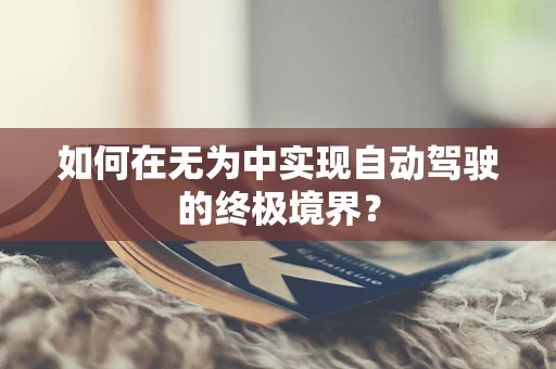 如何在无为中实现自动驾驶的终极境界？