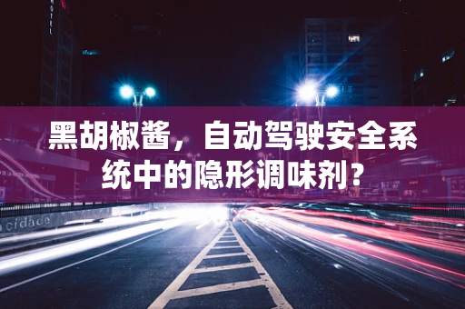黑胡椒酱，自动驾驶安全系统中的隐形调味剂？