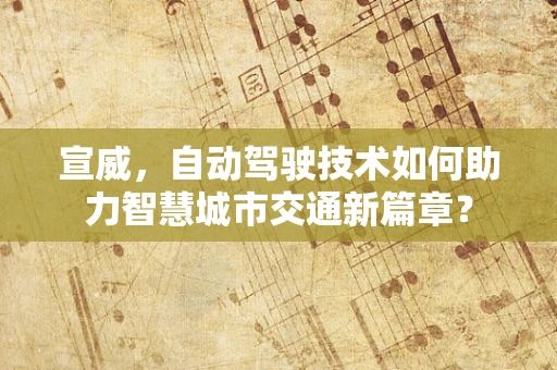 宣威，自动驾驶技术如何助力智慧城市交通新篇章？
