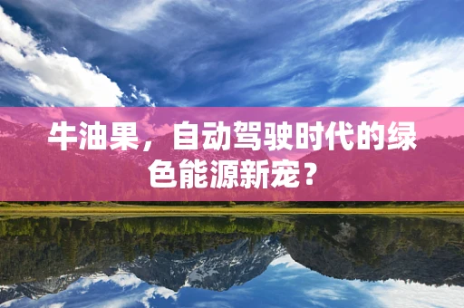 牛油果，自动驾驶时代的绿色能源新宠？