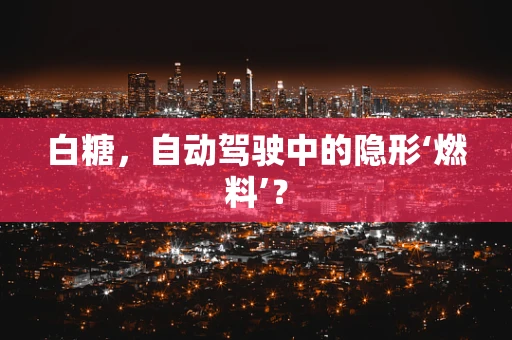 白糖，自动驾驶中的隐形‘燃料’？