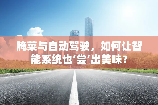 腌菜与自动驾驶，如何让智能系统也‘尝’出美味？