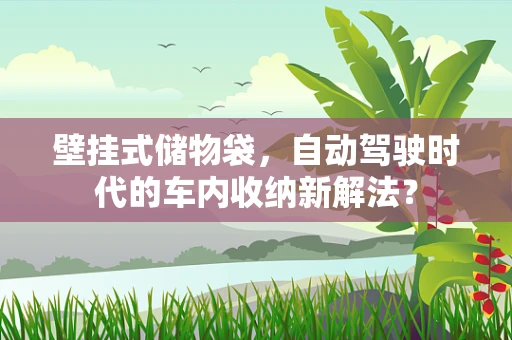 壁挂式储物袋，自动驾驶时代的车内收纳新解法？