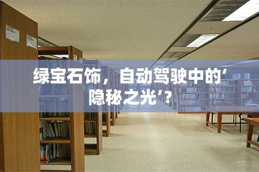 绿宝石饰，自动驾驶中的‘隐秘之光’？
