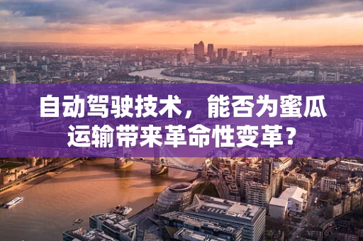 自动驾驶技术，能否为蜜瓜运输带来革命性变革？